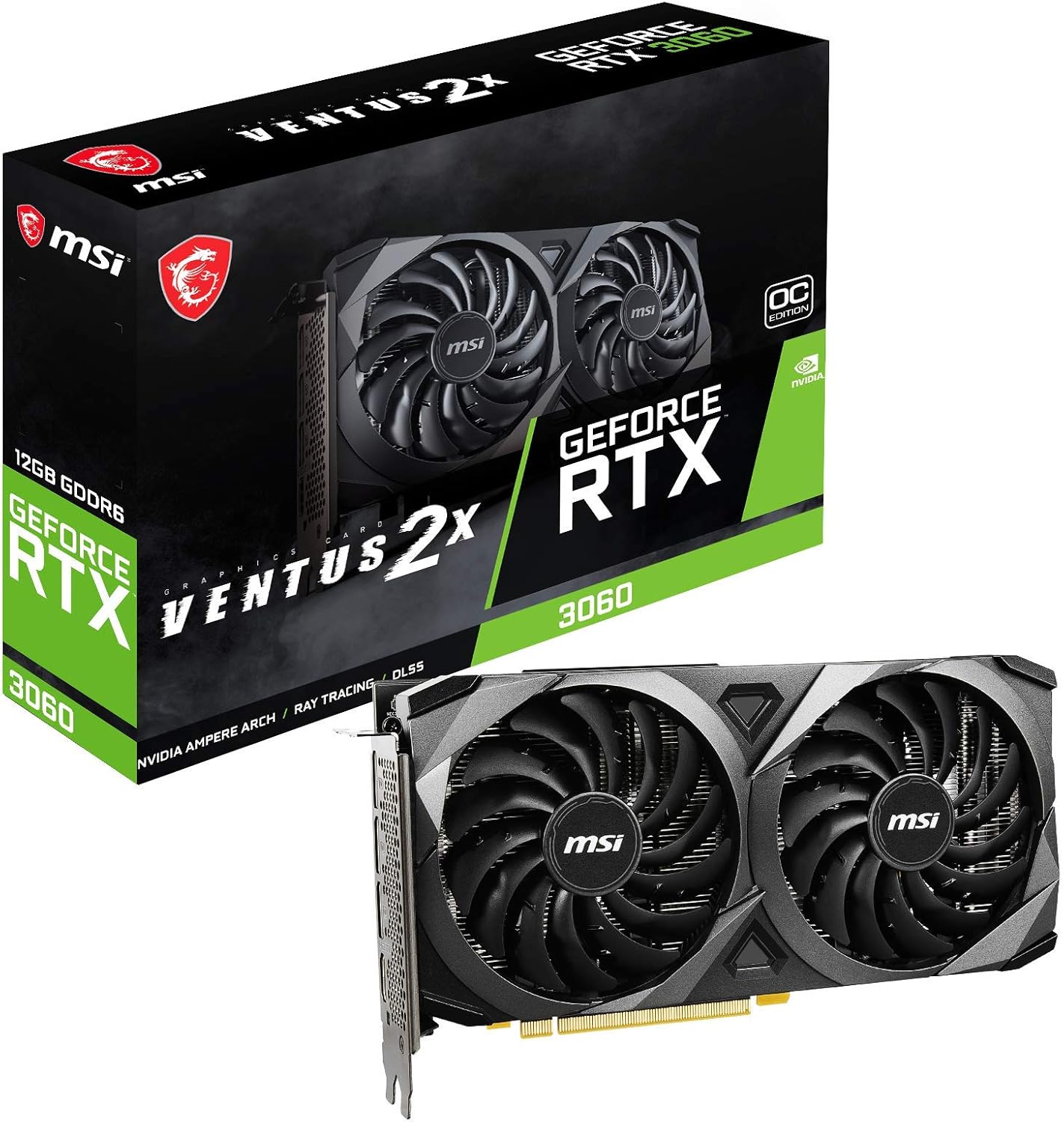 Graphics card MSI GeForce RTX 3060 12 GB RAM 12 GB GDDR6 - KlickGaming