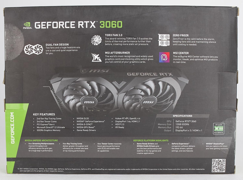Graphics card MSI GeForce RTX 3060 12 GB RAM 12 GB GDDR6 - KlickGaming
